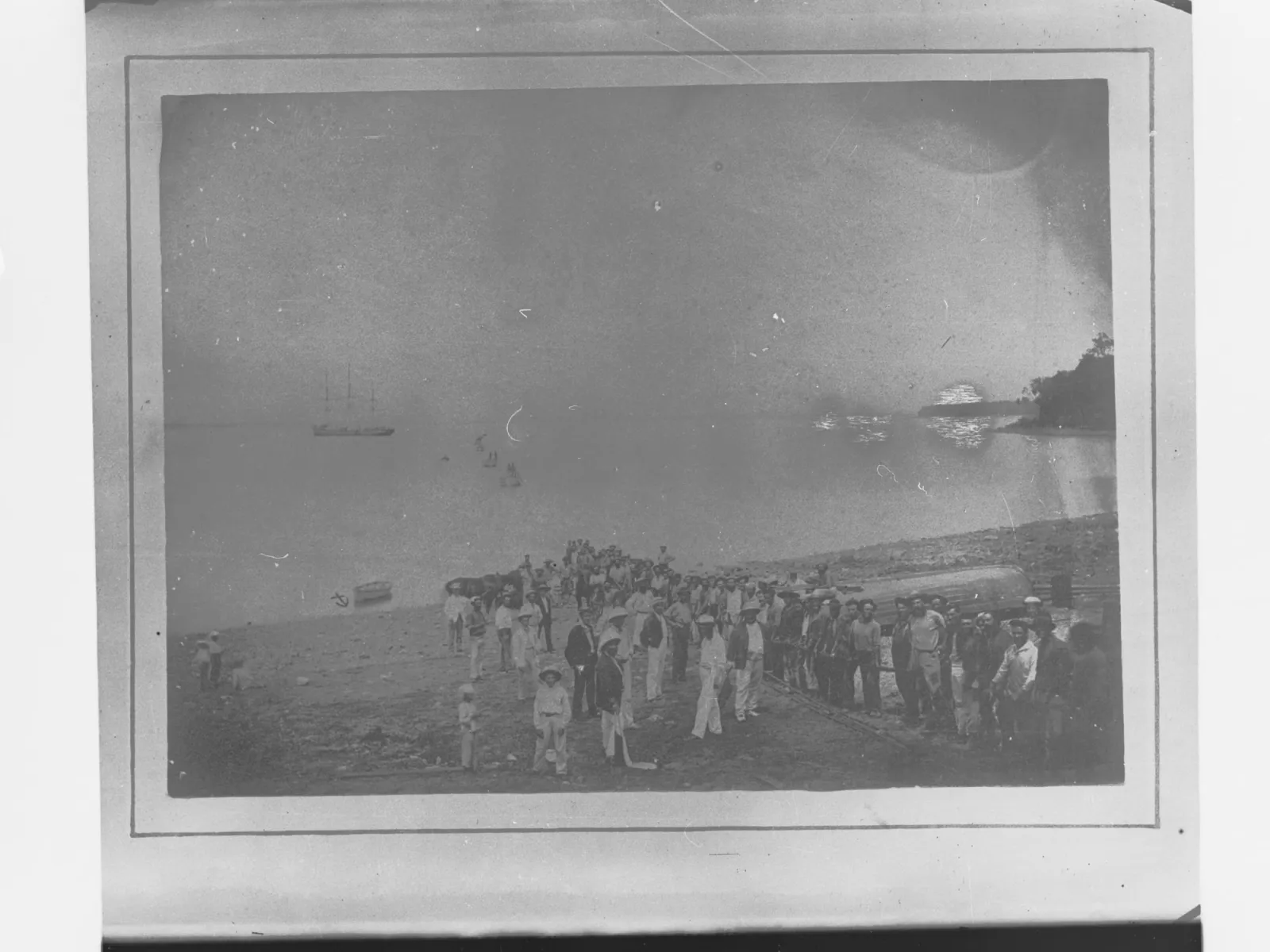 Chegada de um cabo submarino em Port Darwin, Austrália, em 1871
