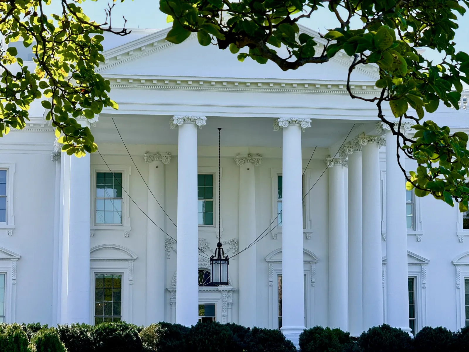 Pórtico norte da Casa Branca, em Washington