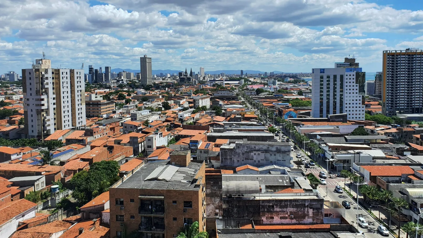 Vista aérea de Fortaleza, no Ceará